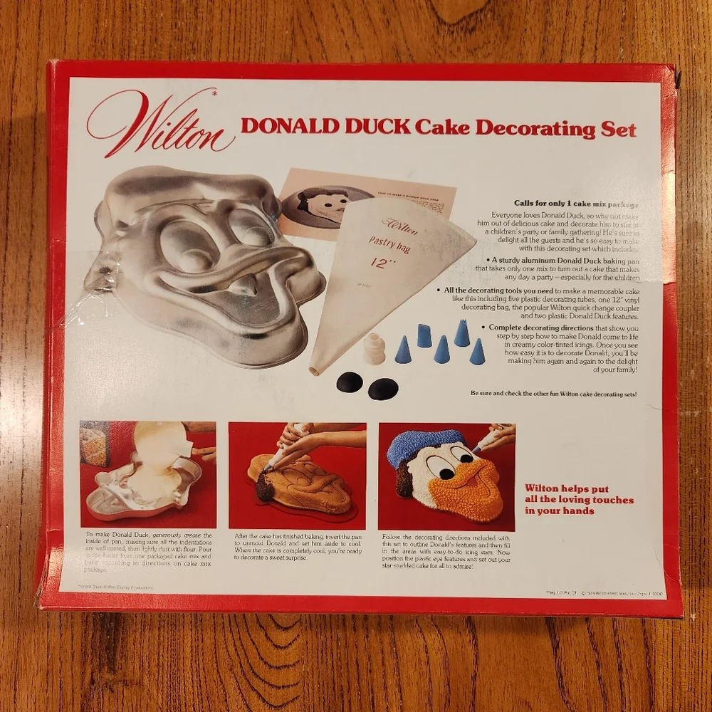 1974 Donald Duck Wilton Cake Pan in Box Vintage Donald Duck Birthday Cake Pan - Picture 8 of 16